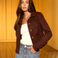 Kut From The Kloth "Matilda" Crop Trucker Jacket- Chocolate