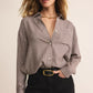 Z Supply River Plaid Button Up - Chocolate Cherry