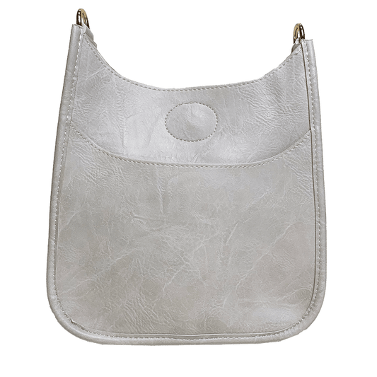 Ahdorned Vegan Leather Mini Messenger Bag- Cream