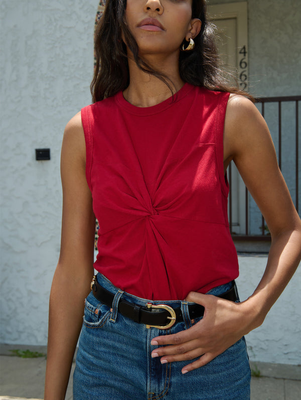 Nation LTD “Neve” Twist Tank - Rio Red