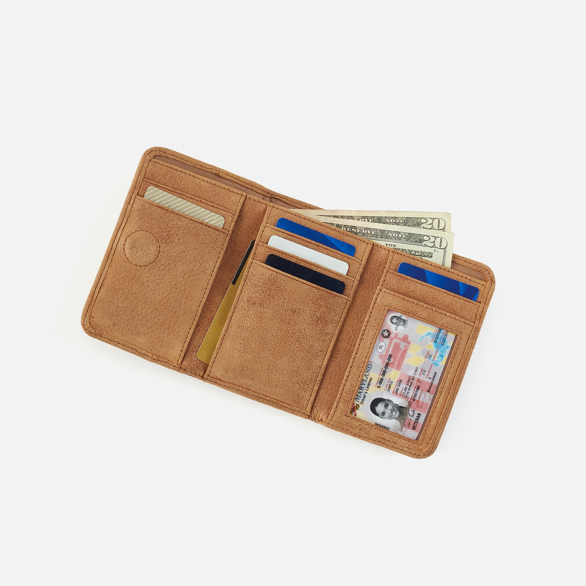 Hobo Bags "Jill" Trifold Wallet-Whiskey