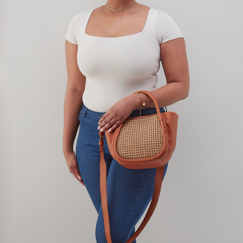 Hobo Bags "Margot" Satchel-Burnished Caramel Caning