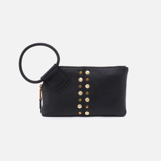 Hobo Bags “Sable” Wristlet Pebbled Leather- Black