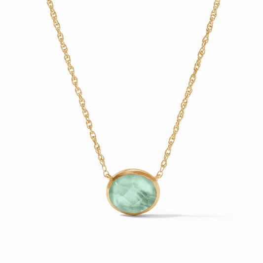 Julie Vos "Nassau" Solitaire Necklace-Aquamarine Blue
