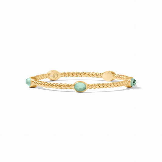 Julie Vos "Nassau" Stone Bangle-Iridescent Aquamarine Blue