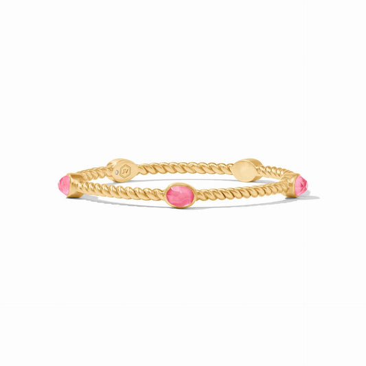 Julie Vos "Nassau" Stone Bangle- Iridescent Peony Pink