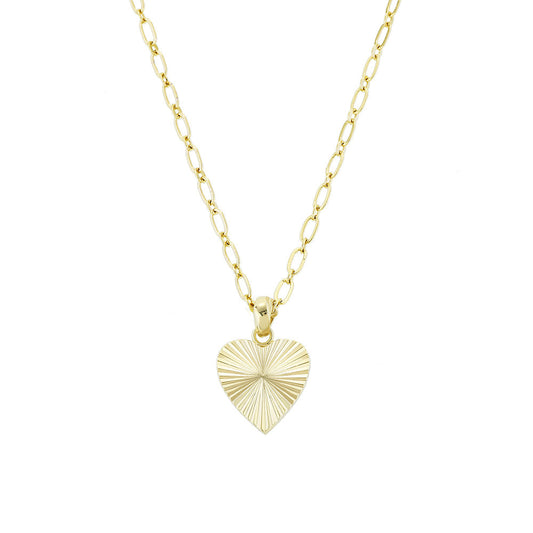 Natalie Wood "Adorned Heart" Charm Necklace-Gold