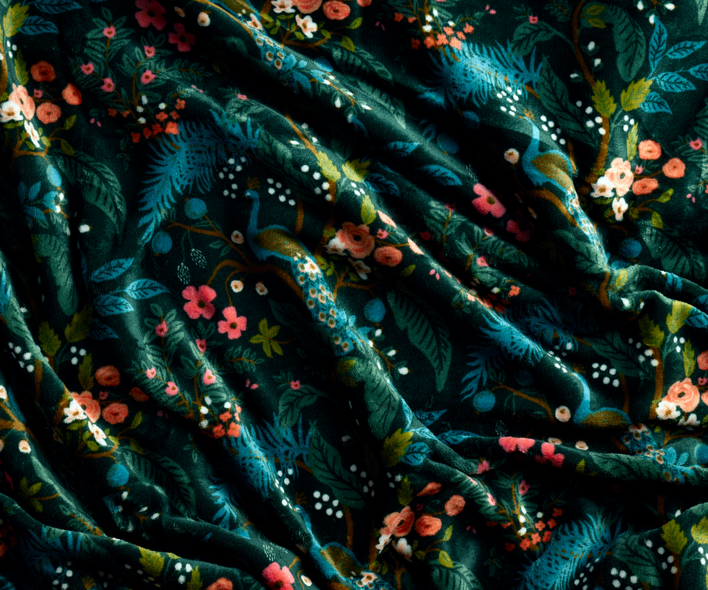 Rifle Paper Co. "Peacock" Fleece Blanket