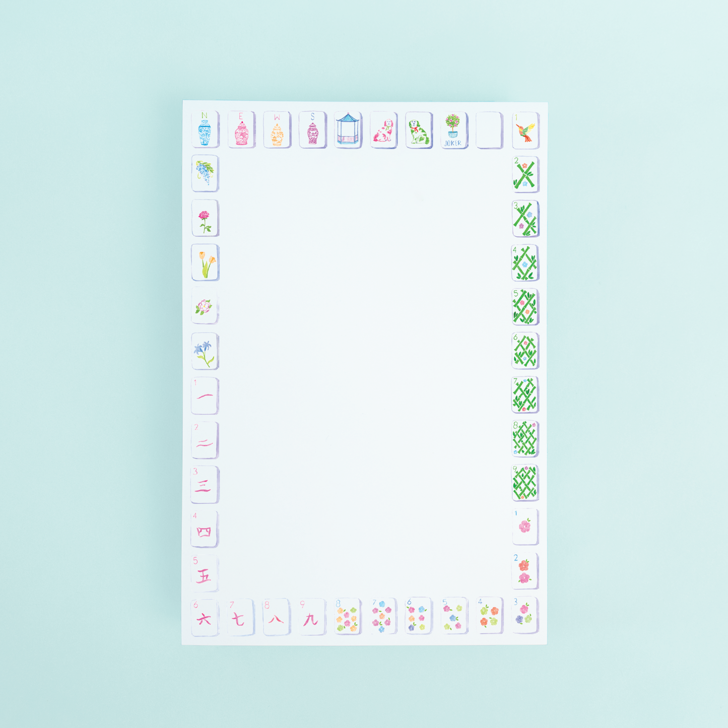 Taylor Paladino Notepad-Sunset Mahjong Tiles Border