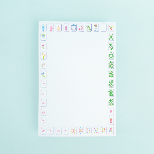 Taylor Paladino Notepad-Sunset Mahjong Tiles Border