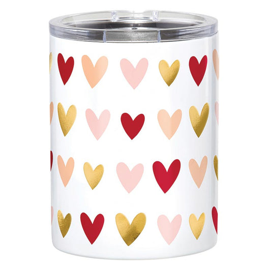 Slant Stainless Steel Tumbler-"Hearts"