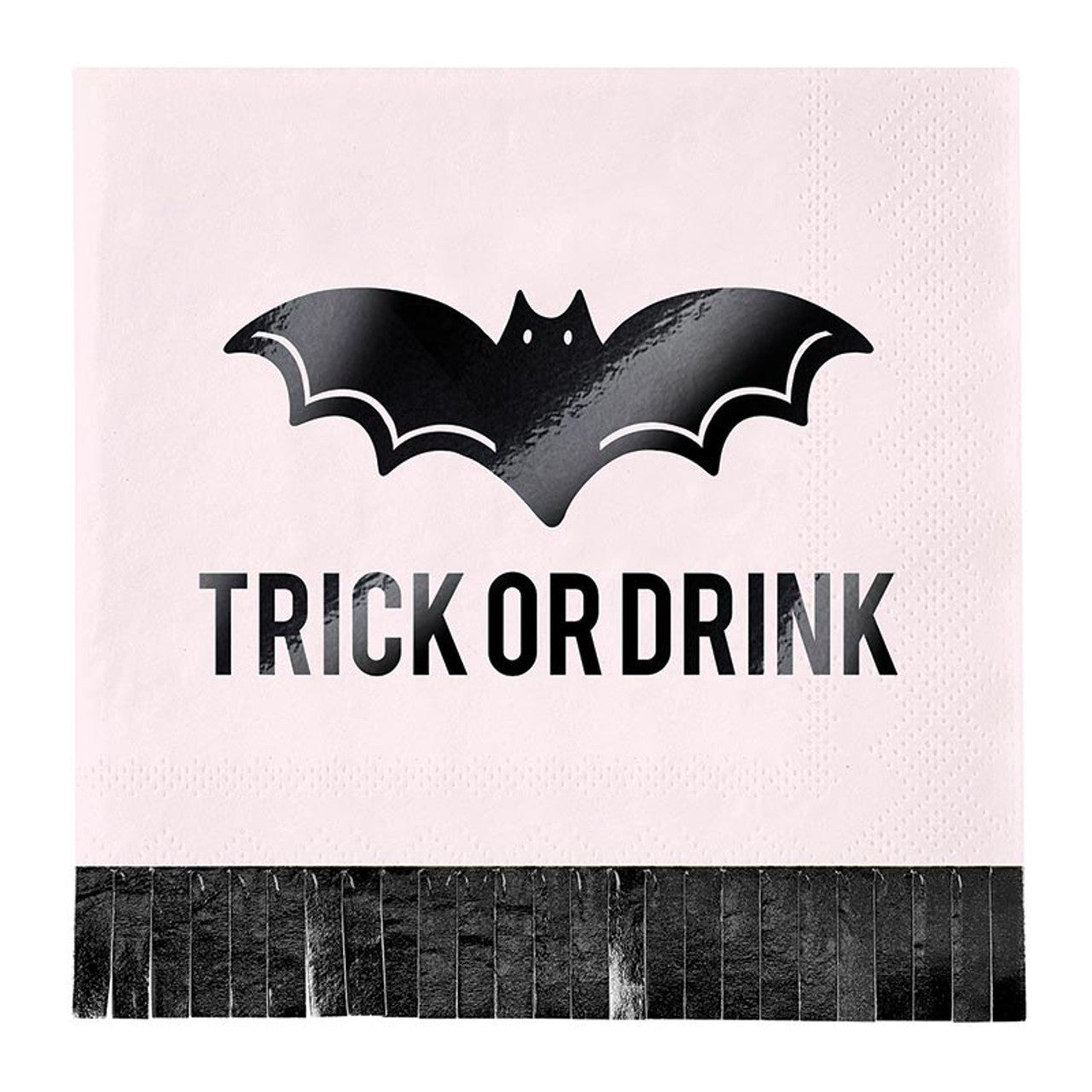 Slant Collection Foil Fringe Napkins - Trick or Drink