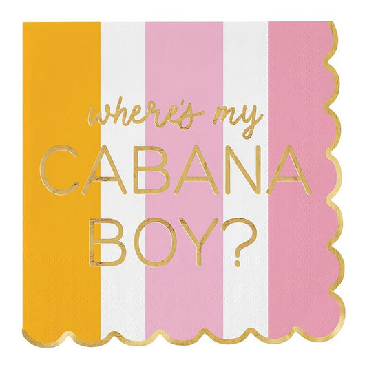 Slant "Where's My Cabana Boy?" Napkin (Pack of 20)