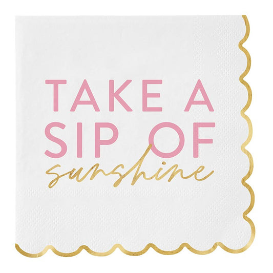 Slant "Take a Sip of Sunshine" Napkins (Pack of 20)