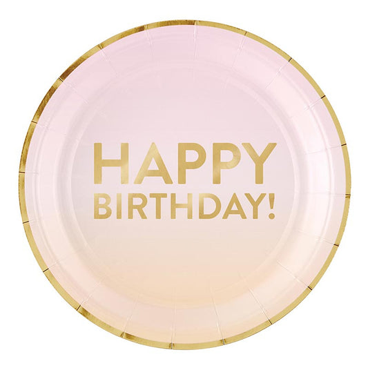 Slant "Happy Birthday" Paper Plates-8 Count