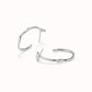 Uno de 50 "Be Indomitable" Hoop Earrings-Silver/Clear CZ