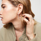 Uno de 50 "Be Indomitable" Hoop Earrings-Silver/Clear CZ