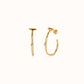 Uno de 50 "Be Indomitable" Hoop Earring-Gold/White CZ