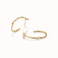 Uno de 50 "Be Indomitable" Hoop Earring-Gold/White CZ