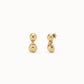 Uno de 50 "Be Fearless" Post Drop Earrings-Gold