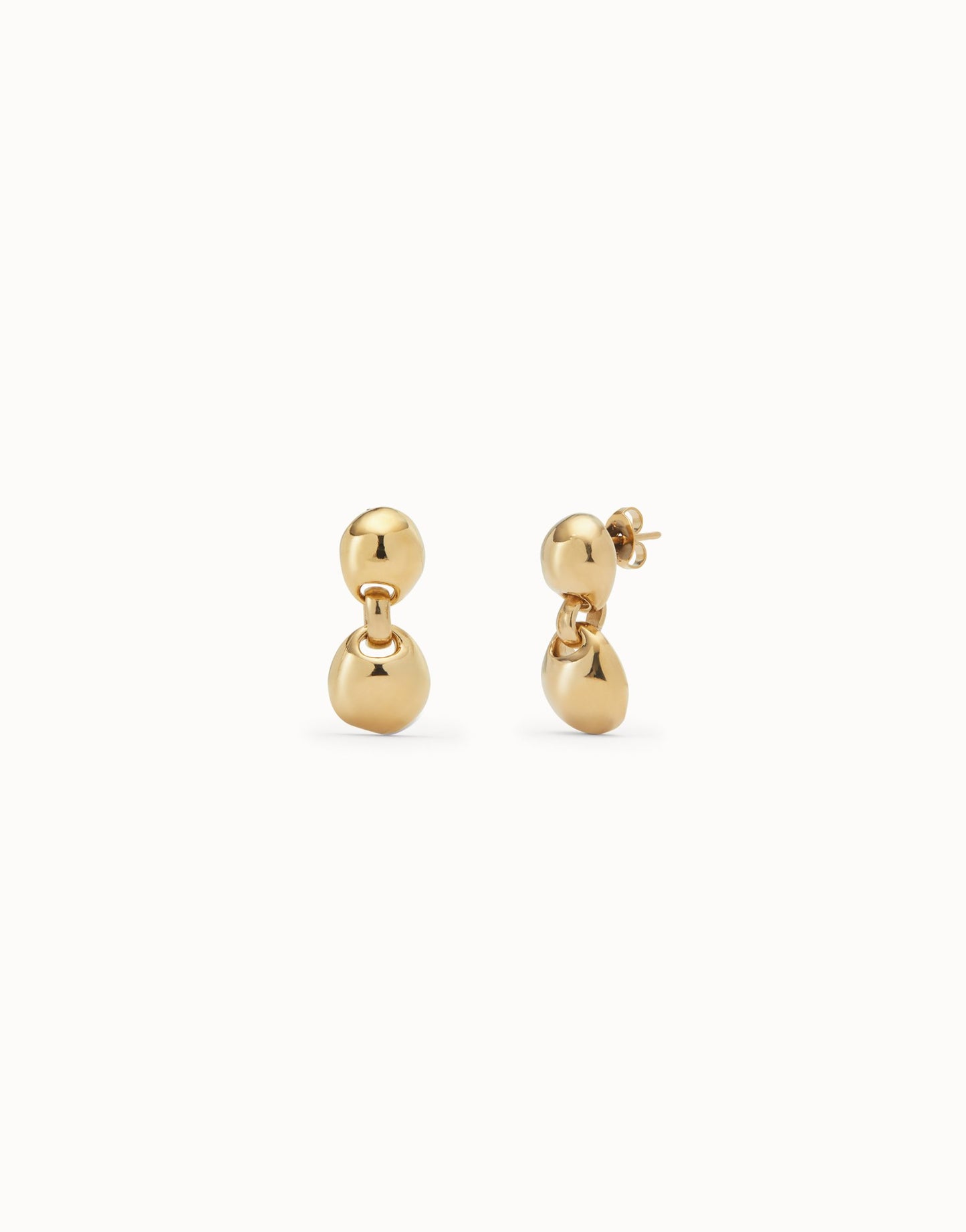 Uno de 50 "Be Fearless" Post Drop Earrings-Gold