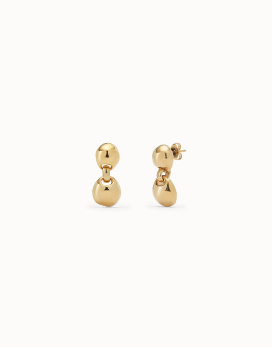 Uno de 50 "Be Fearless" Post Drop Earrings-Gold