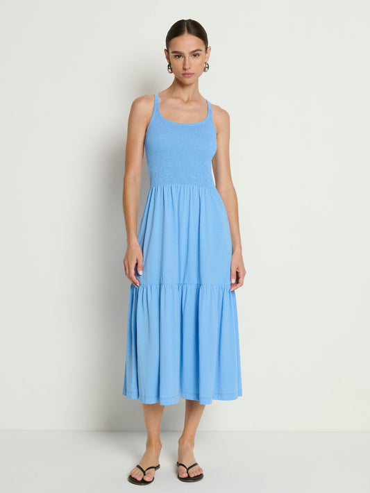 Nation LTD “Penelope” Smocked Midi Dress - Laguna