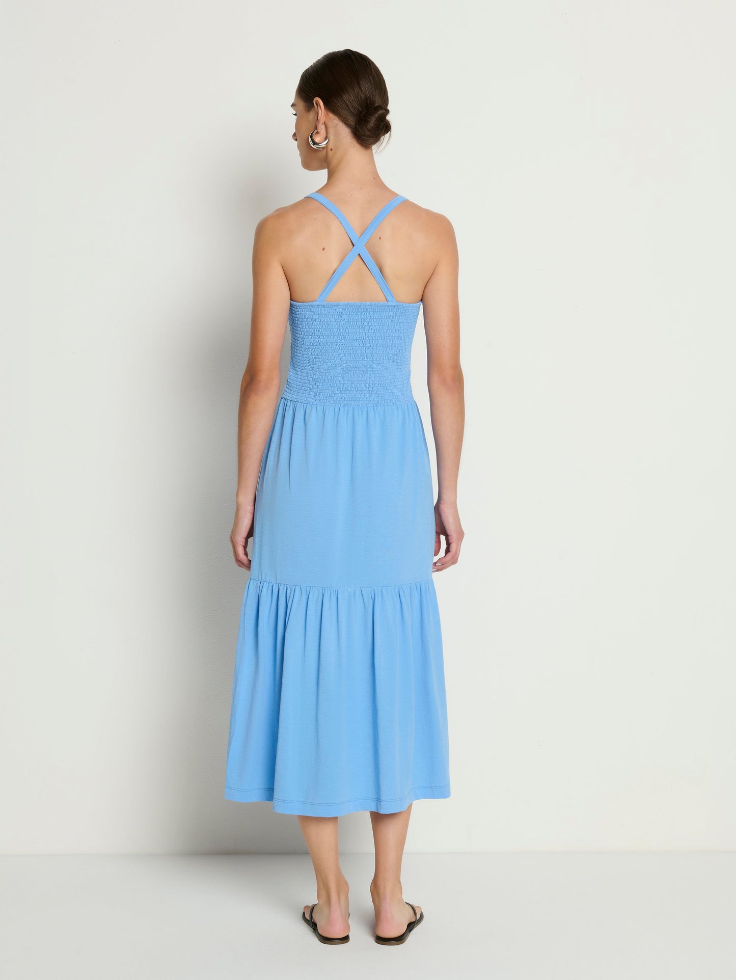 Nation LTD “Penelope” Smocked Midi Dress - Laguna