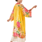 Powder Design Kimono Gown-Impressionist Floral Mustard