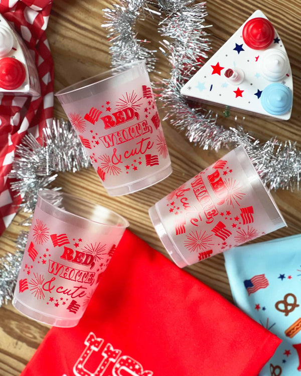 Packed Party Shatterproof Cup Set - Red, White and Cute