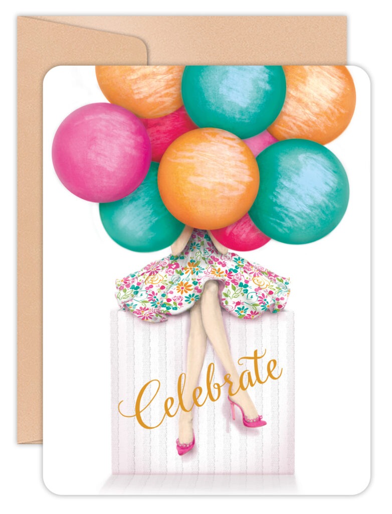 Willow & Ivy Card- "Peek-a-Balloon"