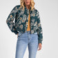 Elan Quilted Bomber Jacket-Green Floral