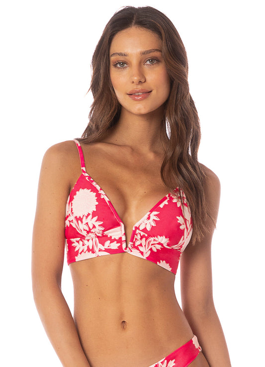 Maaji Swimwear "Candy Flowery" Parade Long Line Triangle Bikini Top