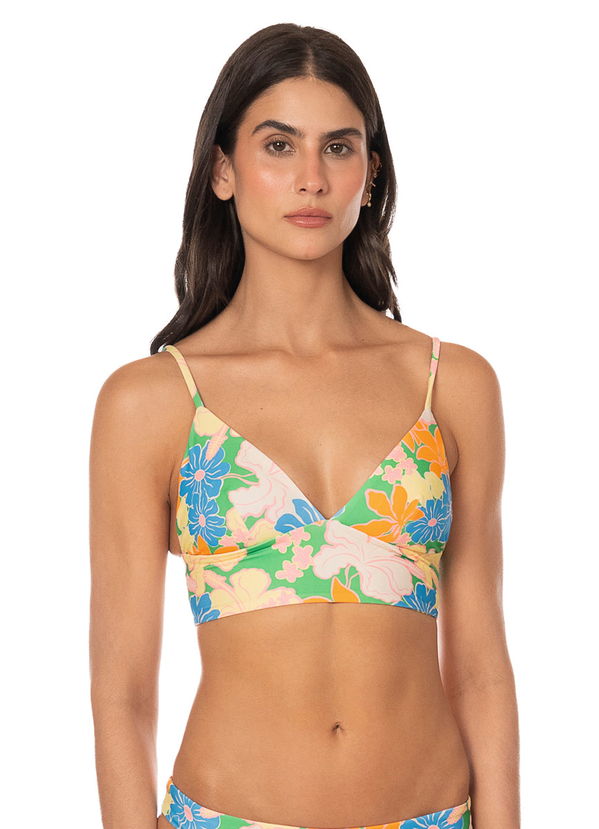 Maaji Swimwear "Tropic Lei" Mirage Long Line Triangle Bikini Top
