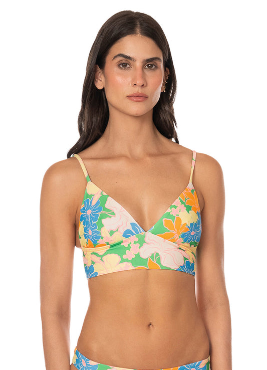 Maaji Swimwear "Tropic Lei" Mirage Long Line Triangle Bikini Top