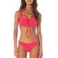 Maaji Swimwear "Light Pink Flowerbed" Flirt Low Rise Thin Side Bikini Bottom