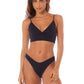 Maaji Swimwear "Blue Deep" Criss Cross Triangle Long Line Bikini Top
