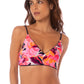 Maaji Swimwear "Blue Deep" Criss Cross Triangle Long Line Bikini Top