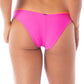 Maaji Swimwear "Poppy Pink" Iconic Regular Rise Thin Side Bikini Bottom