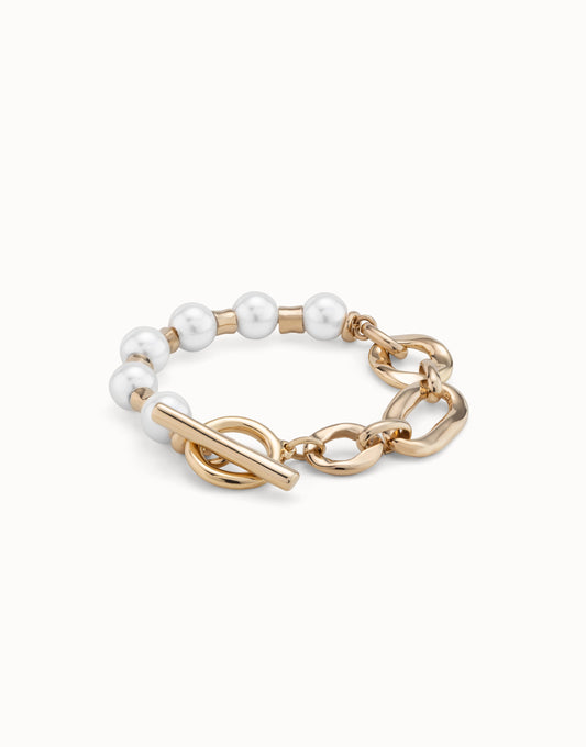 Uno de 50 "Pearl & Match" Bracelet-Gold
