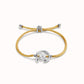 Uno de 50 "Be Different" Satin Cord Bracelet-Silver/Camel
