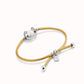 Uno de 50 "Be Different" Satin Cord Bracelet-Silver/Camel