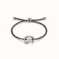 Uno de 50 "Be Different" Satin Cord Bracelet-Silver/Grey