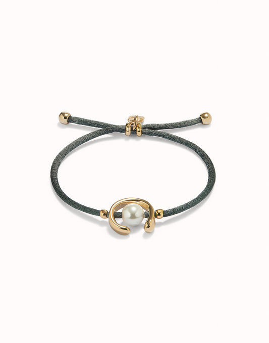 Uno de 50 "To Be Different" Satin Cord Bracelet-Gold/Grey