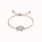 Uno de 50 "Be Different" Satin Cord Bracelet-Silver/Salmon