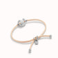 Uno de 50 "Be Different" Satin Cord Bracelet-Silver/Salmon