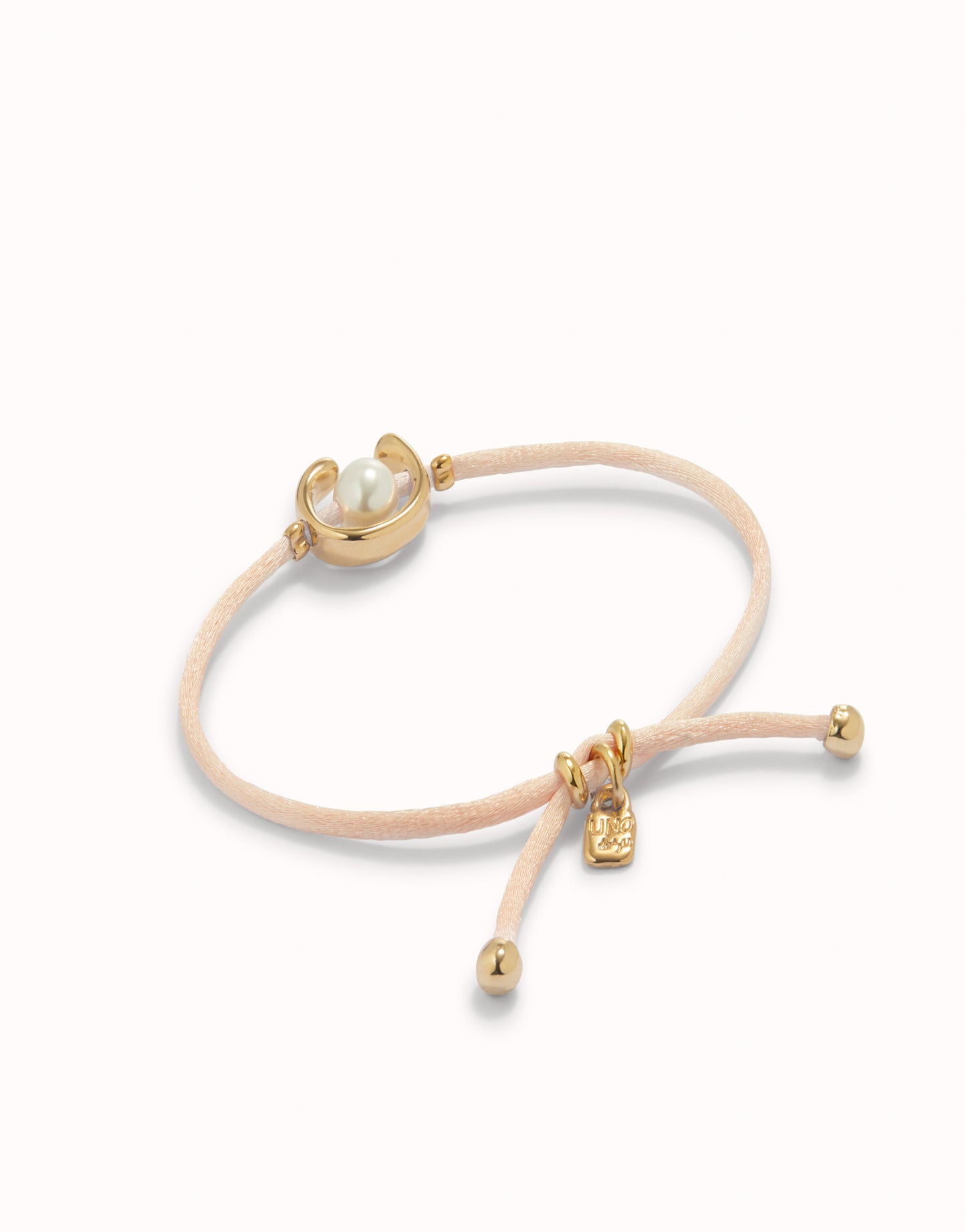 Uno de 50 "To Be Different" Satin Cord Bracelet-Gold/Salmon