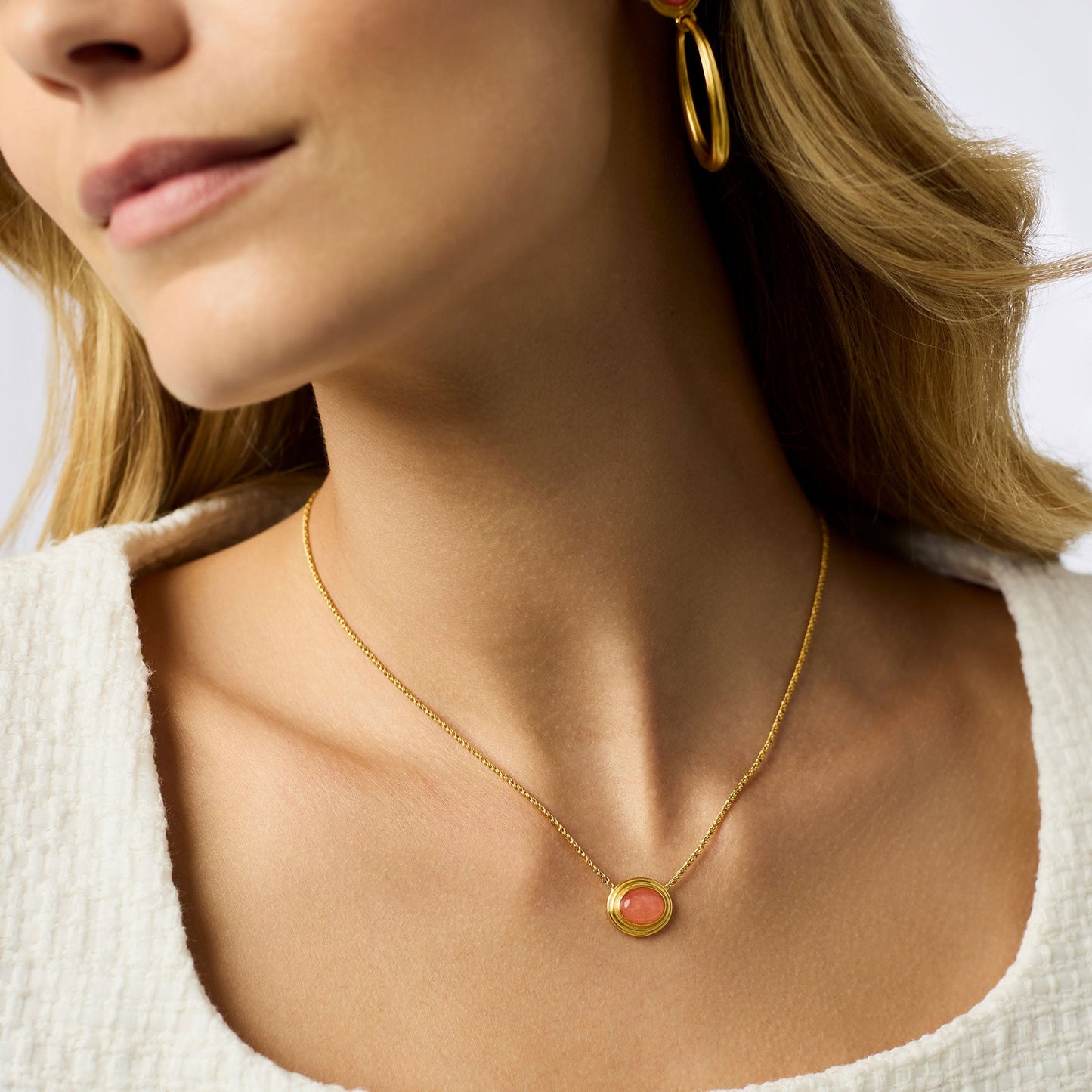 Julie Vos "Portifino" Solitaire Necklace-Aqua Jade