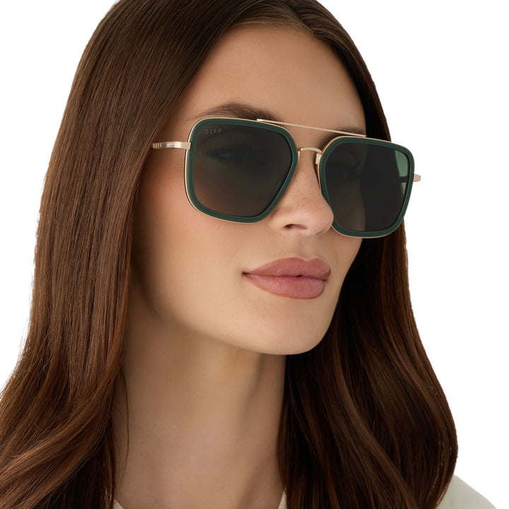 Diff Eyewear “Jordan” Fairway Green Gold Aloe Green Gradiant Sunglasses