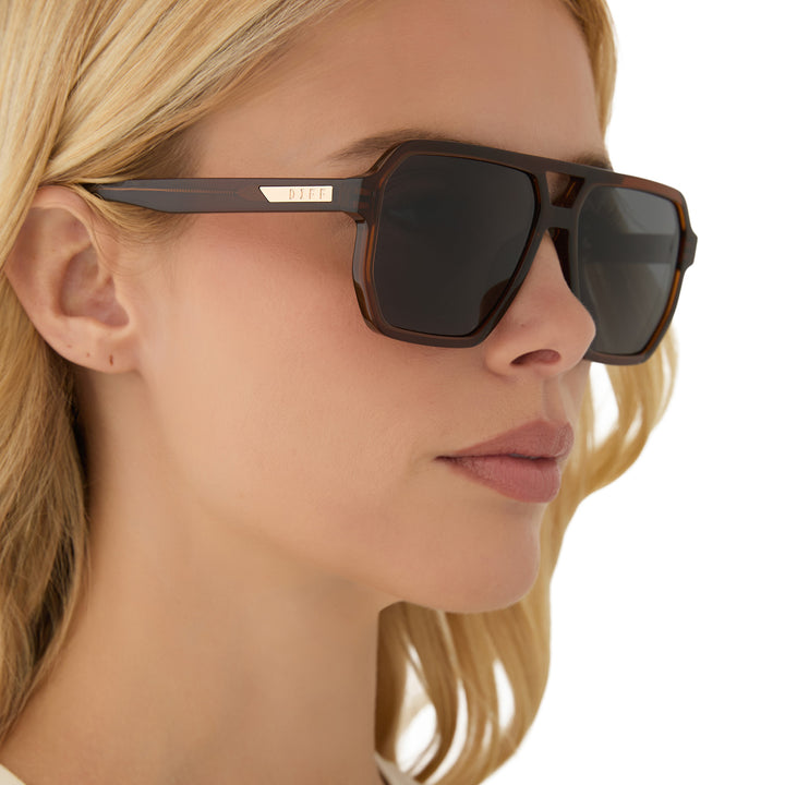 DIFF Eyewear "Cameron"  Whiskey + Grey Gradient Polarized Sunglasses